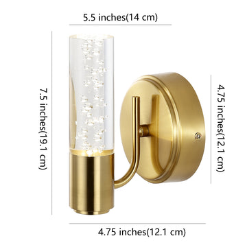 Bolha Minimalist Modern Bubble Acrylic/Iron Integrated LED Vanity Light - JONATHAN Y